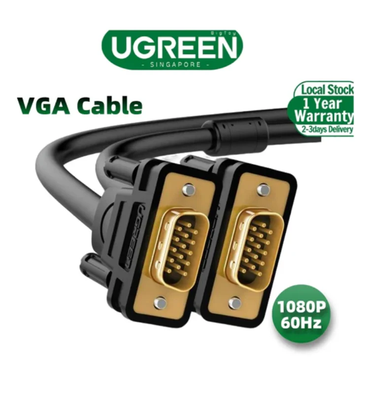 UGREEN VGA SVGA HD15 Male to Male Monitor Cable