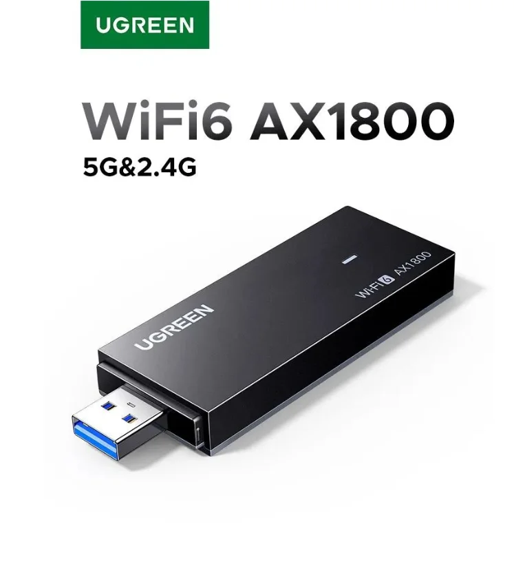 UGREEN AX1800 USB-A to USB-A WiFi6 Adapter - Dual-Band